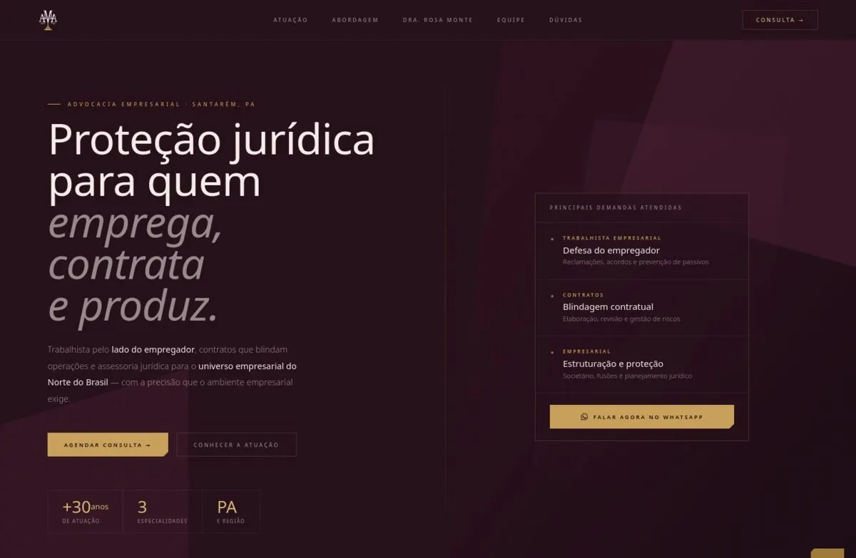 Landing page: Advocacia empresarial